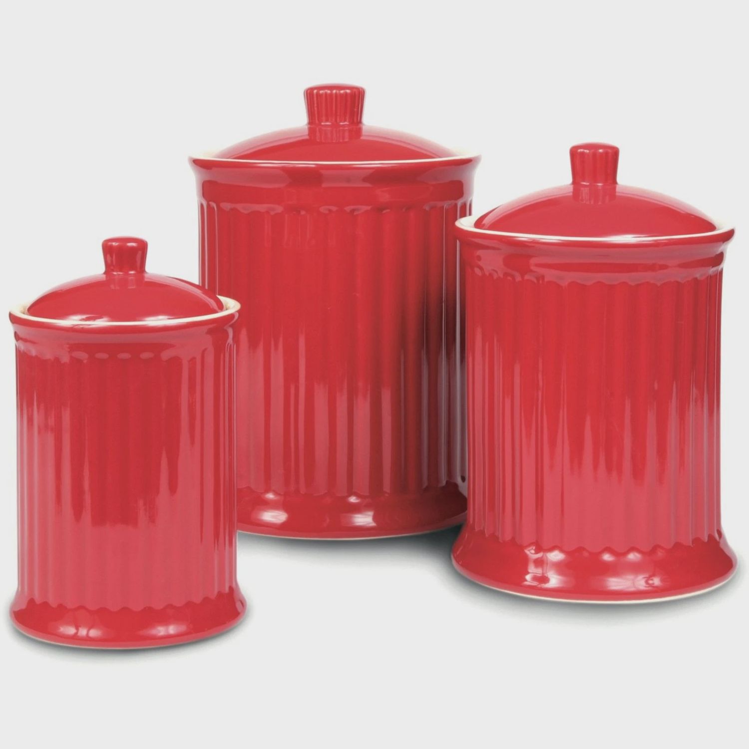 Canister Set - Red - 3pc