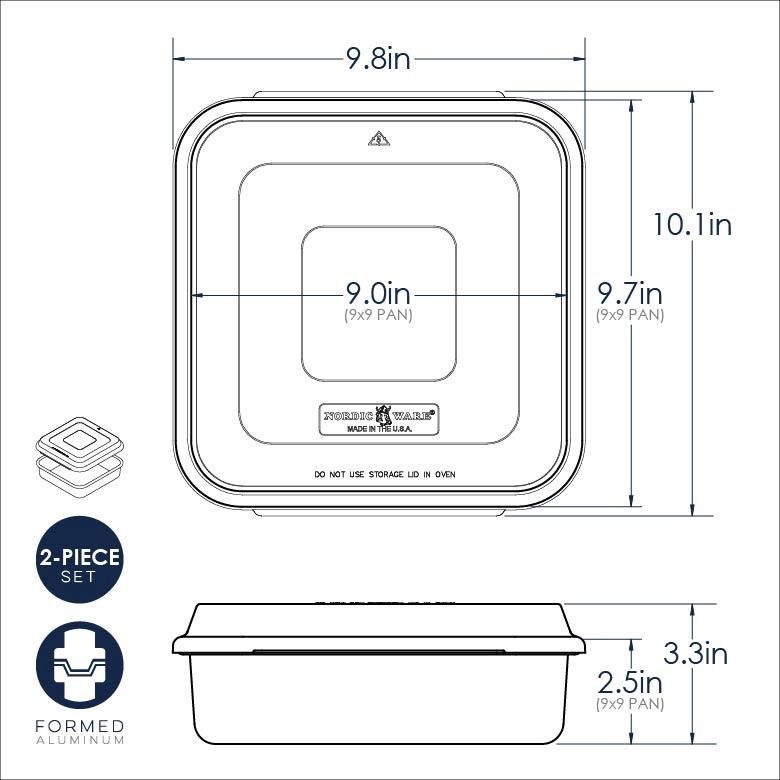 Naturals 9" Square Cake Pan with Lid