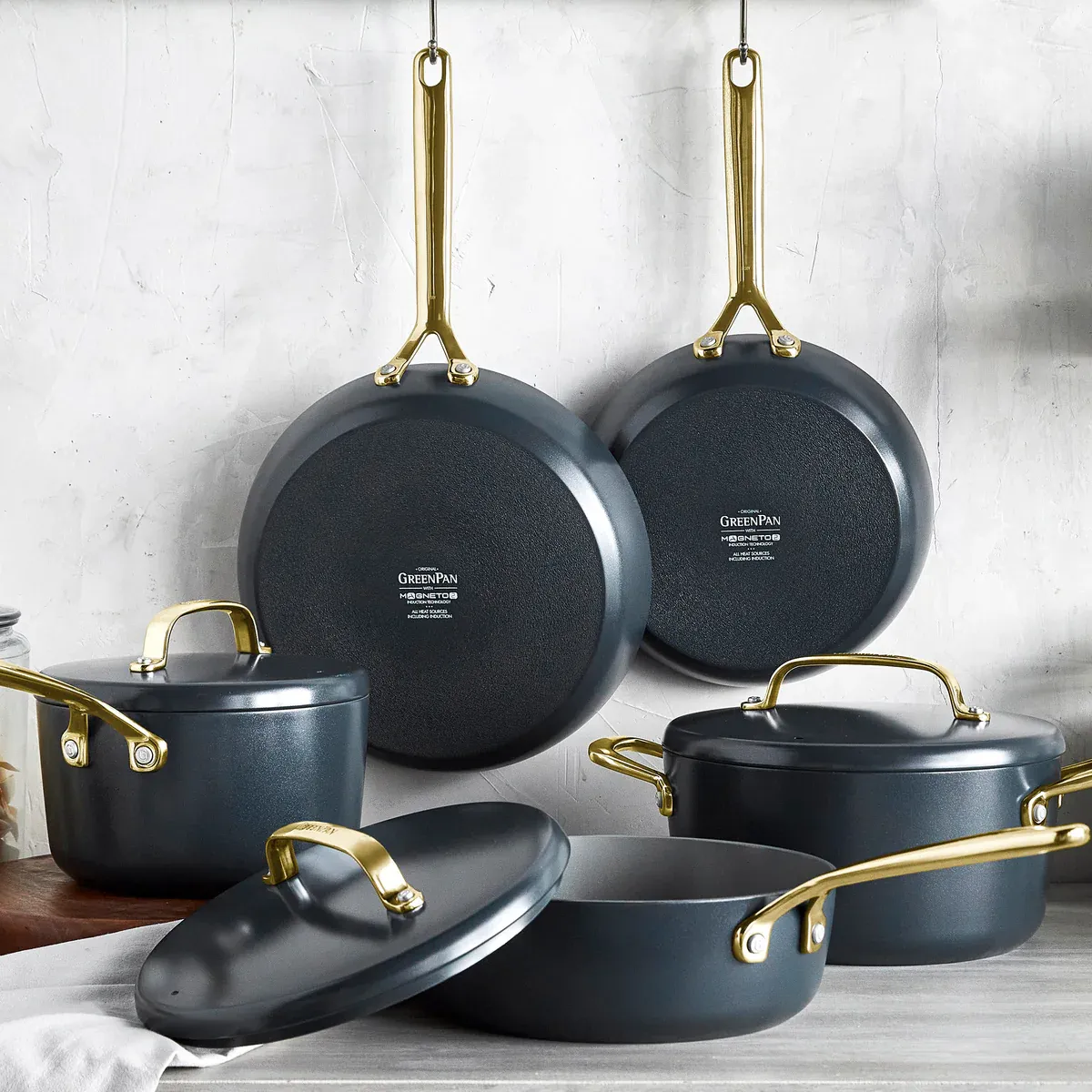 14-Piece Slate Set w/ Champagne Handles