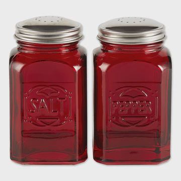 Retro Salt &amp; Pepper Shakers - Red