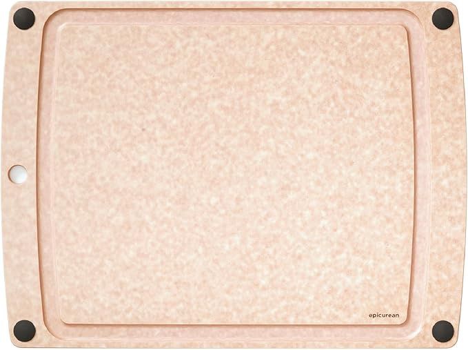 All-In-One 19.5x14.5 Cutting Board w/ Black Feet - Natural