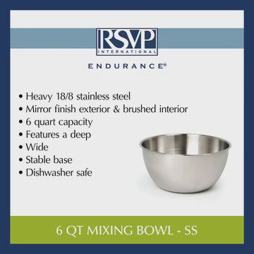 6 Qt Stainless Mixing Bowl
