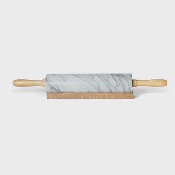 White Marble Rolling Pin with Stand