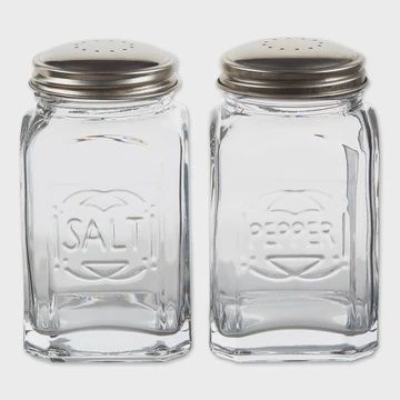 Retro Salt &amp; Pepper Shakers - Clear