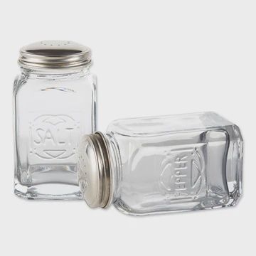 Retro Salt &amp; Pepper Shakers - Clear