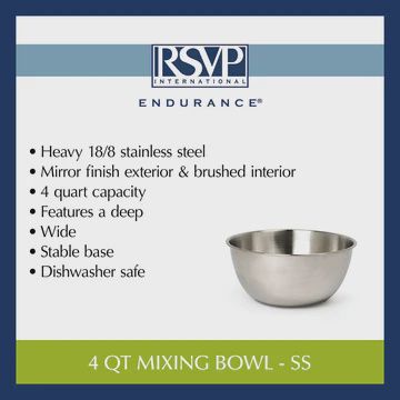 4 Qt Stainless Mixing Bowl