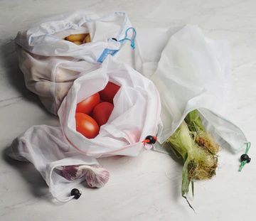 Mesh Produce Bags set of 3 Med. + 1 sm