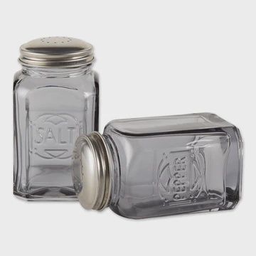 Retro Salt &amp; Pepper Shakers - Grey