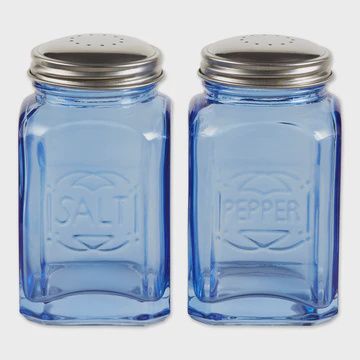Retro Salt &amp; Pepper Shakers - Blue