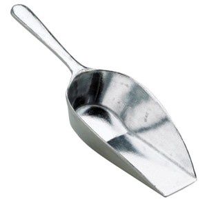 Aluminum flat bottom food utility scoop 4.5"