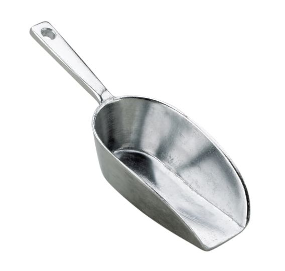 Aluminum flat bottom food utility scoop 5"