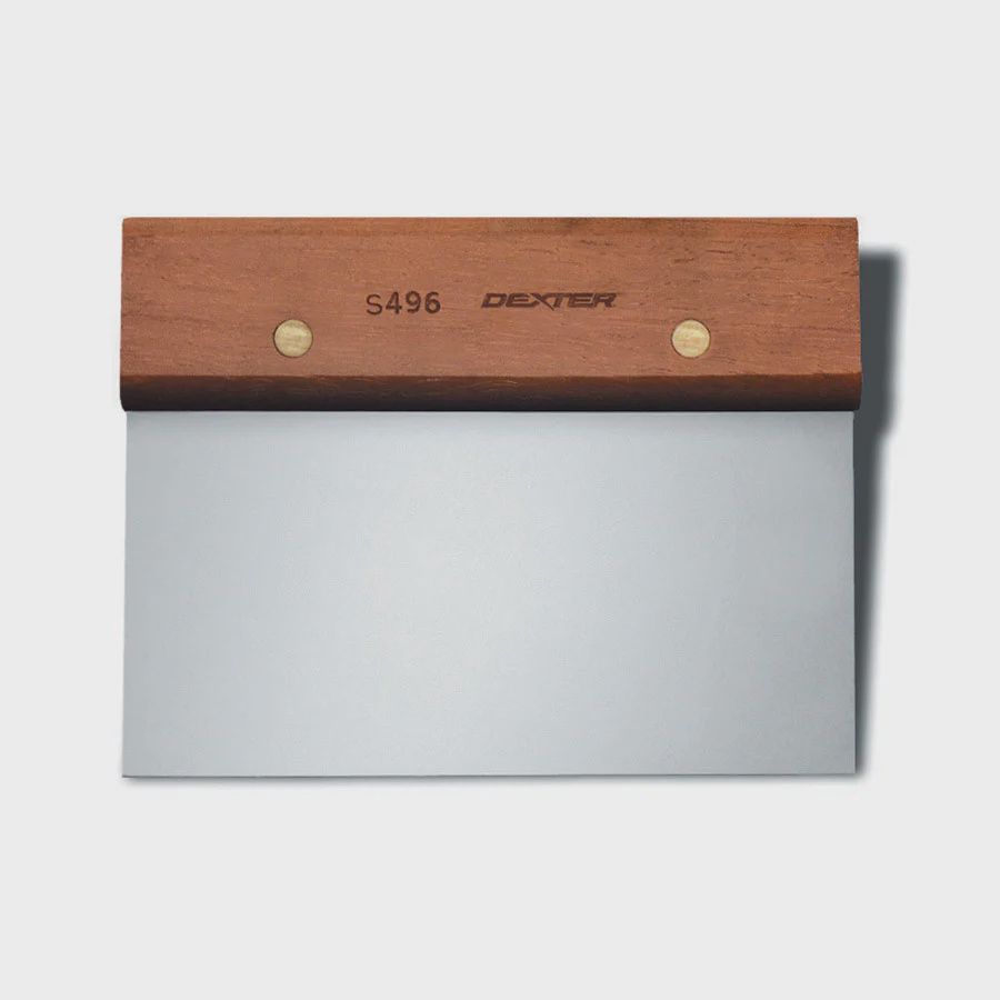 DOUGH SCRAPER w/wood handle
