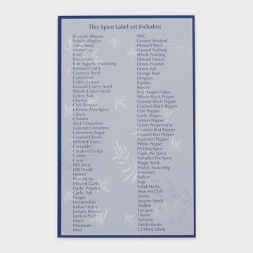 Adhesive Herb &amp; Spice Labels