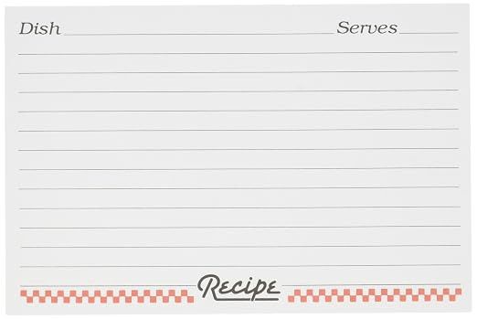 Recipe Cards 4 X 6