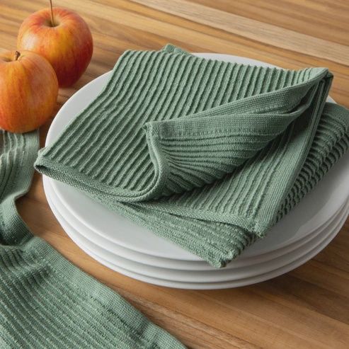 Ripple Elm Green Dishcloths - Set of 2