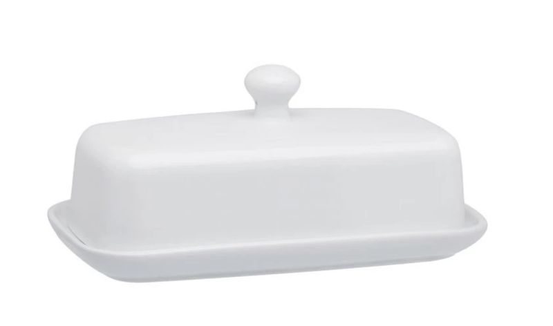 White Butter dish with lid
