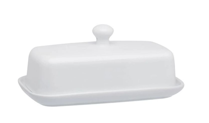 White Butter dish with lid