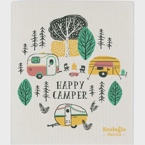 Swedish Dishcloth - Happy Camper