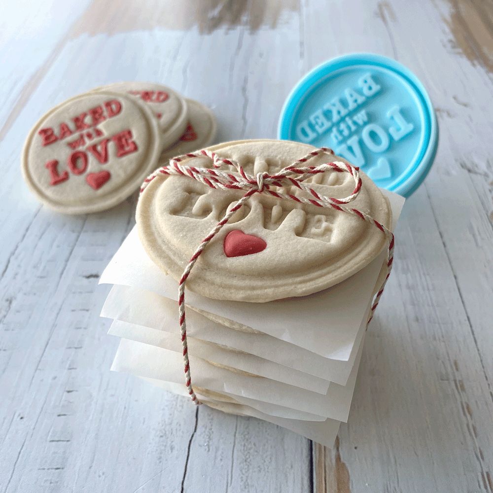 Baked with Love cookie stamp