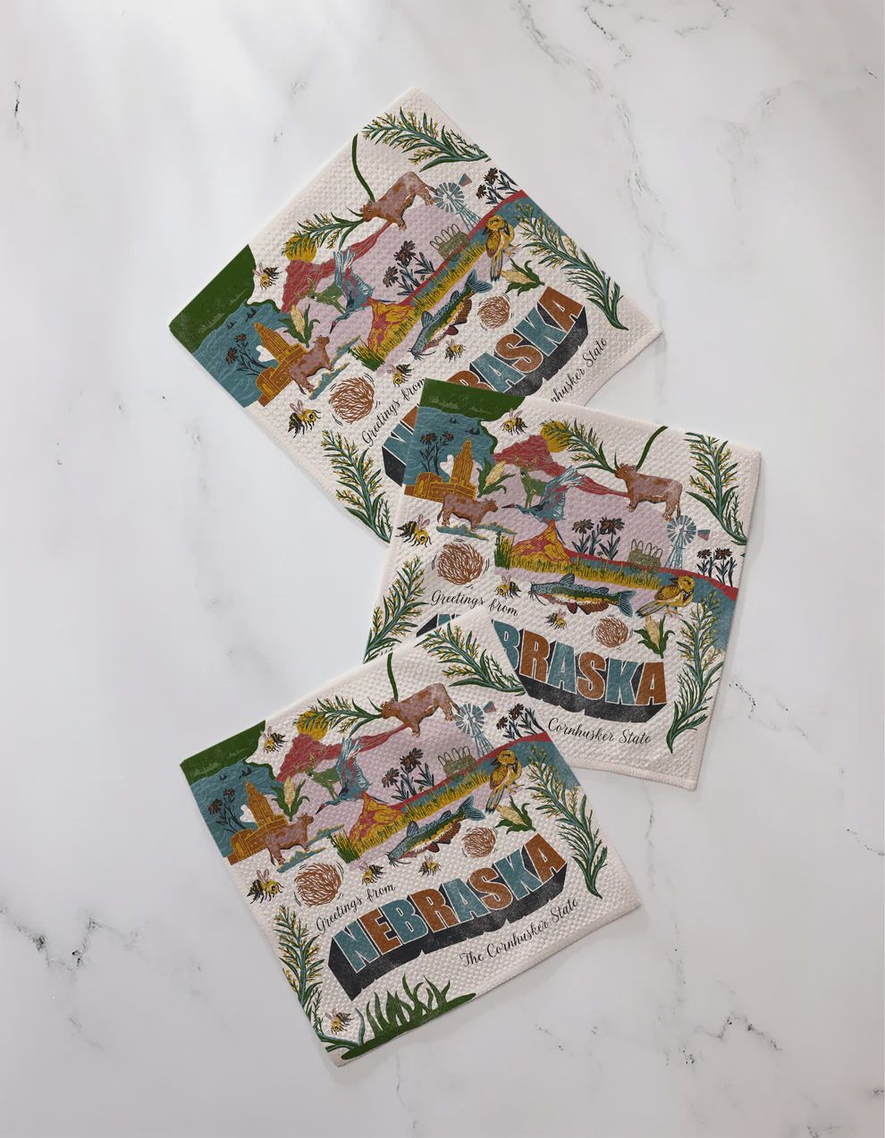 Greetings from Nebraska Dishcloth Set
