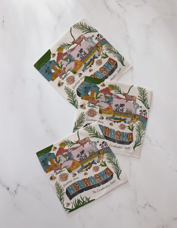 Greetings from Nebraska Dishcloth Set