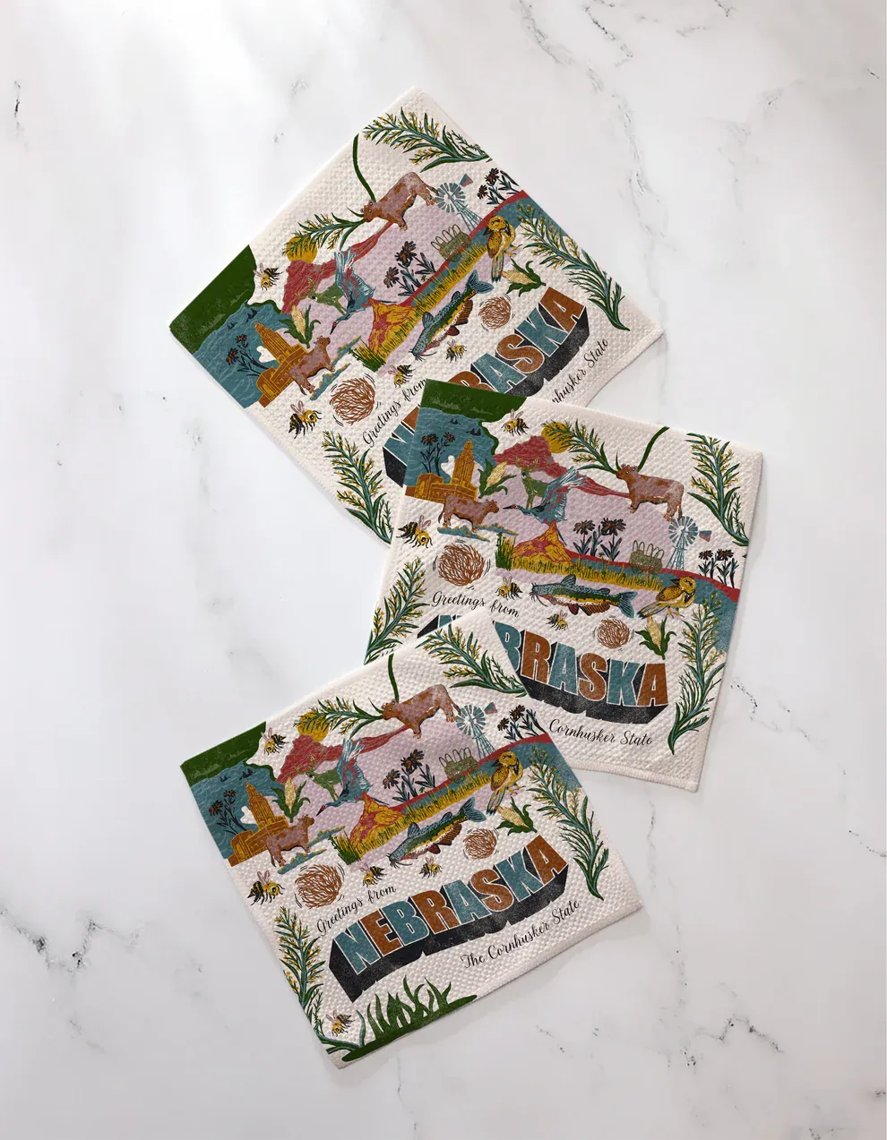 Greetings from Nebraska Dishcloth Set