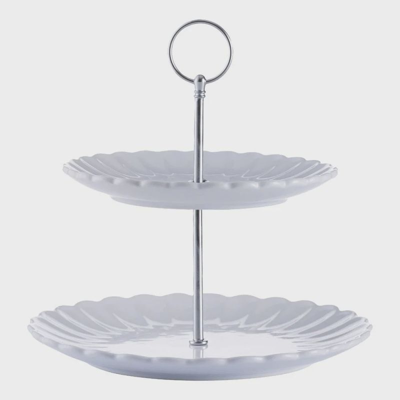 Luxe 2-Tier Cake Stand White