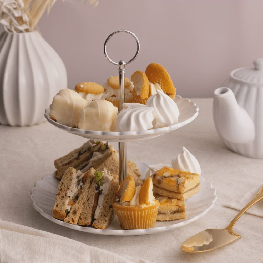 Luxe 2-Tier Cake Stand White