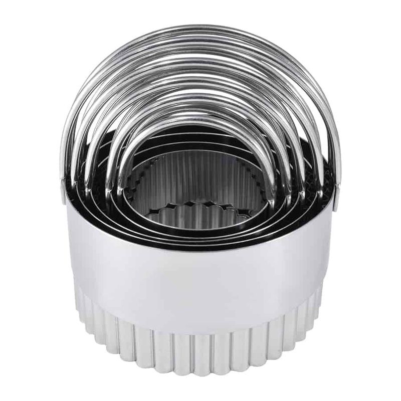 5 Stainless Steel Fluted Biscuit Cutters