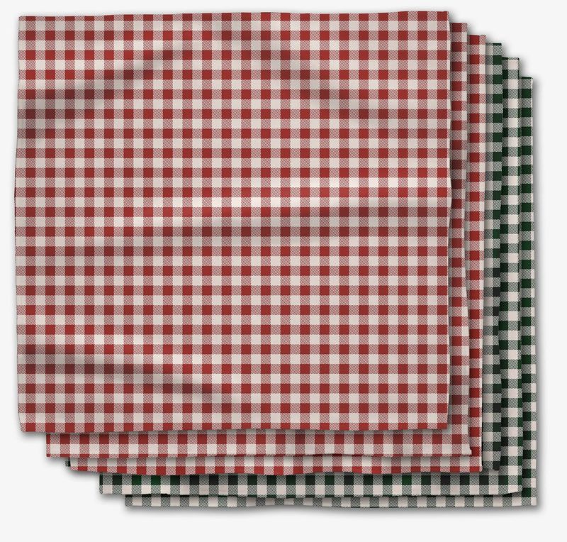 Christmas Gingham Dinner Napkin Set of 6