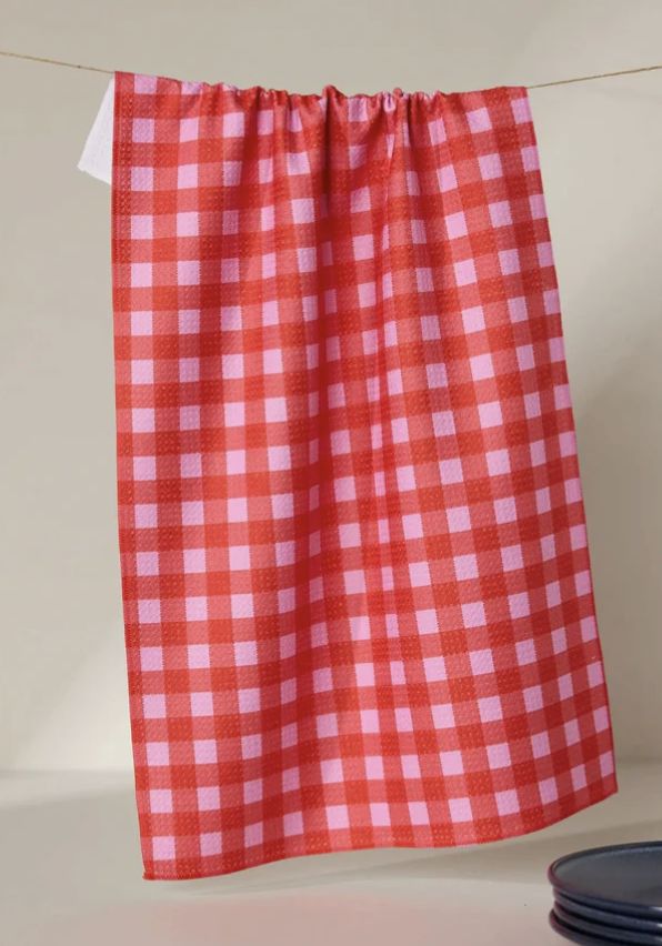 Cherry Gingham Tea Towel