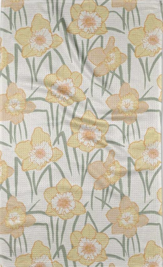 Spring Daffodil Fields Tea Towel