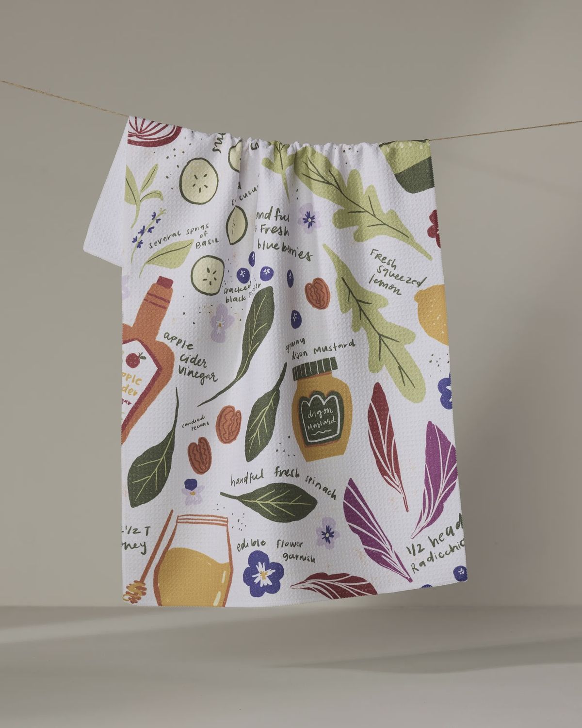 Spring Harvest Salad Tea Towel