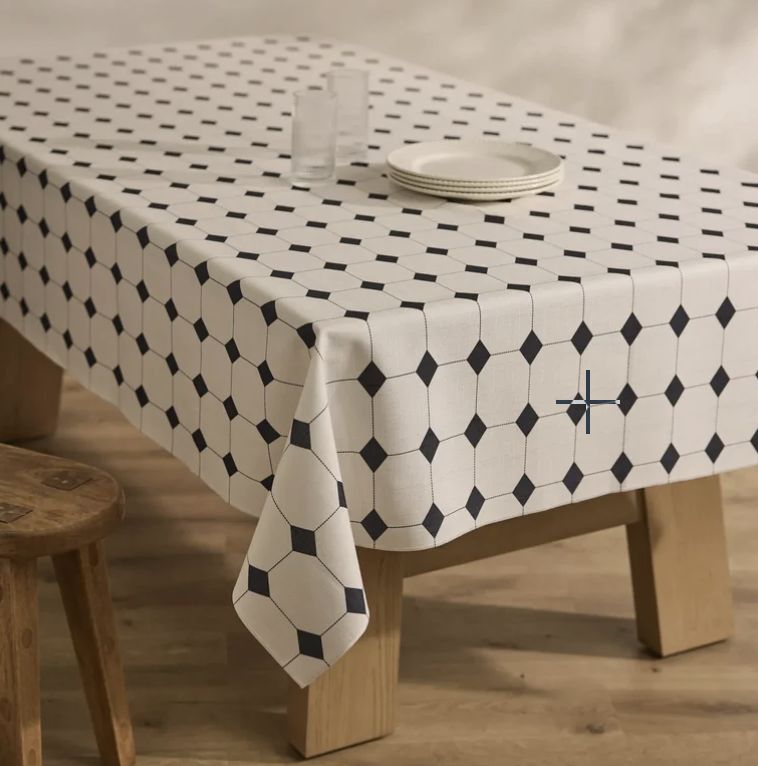 Espresso Mosaic Tablecloth 62in x 108in