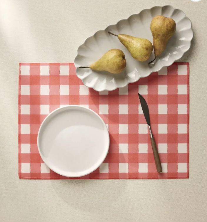 Ripe Tomato Gingham Placemats