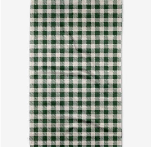 Christmas Gingham Green Bar Towel