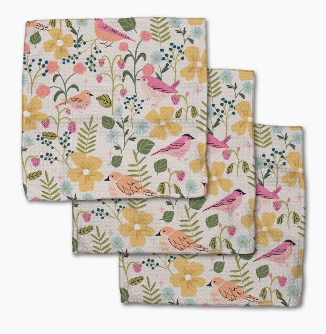 Summer Songbirds Dishcloth Set