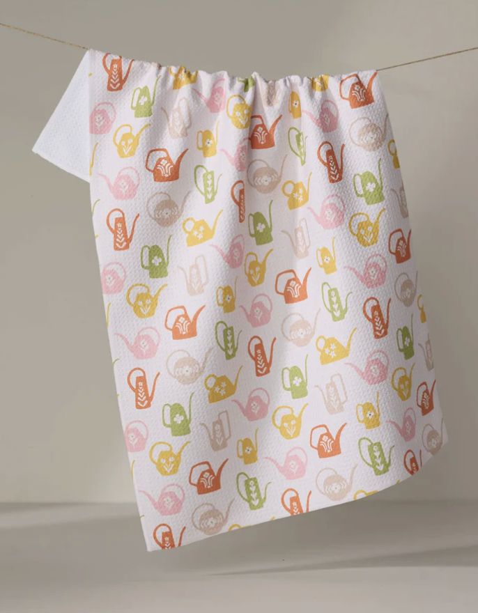 Retro Watering Cans Tea Towel