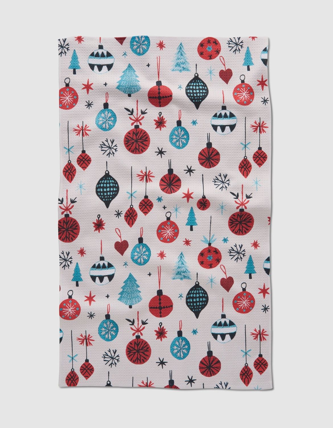Embroidered Ornaments Tea Towel