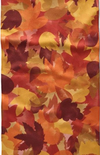 Watercolor Fallen Leaves Tea Towel