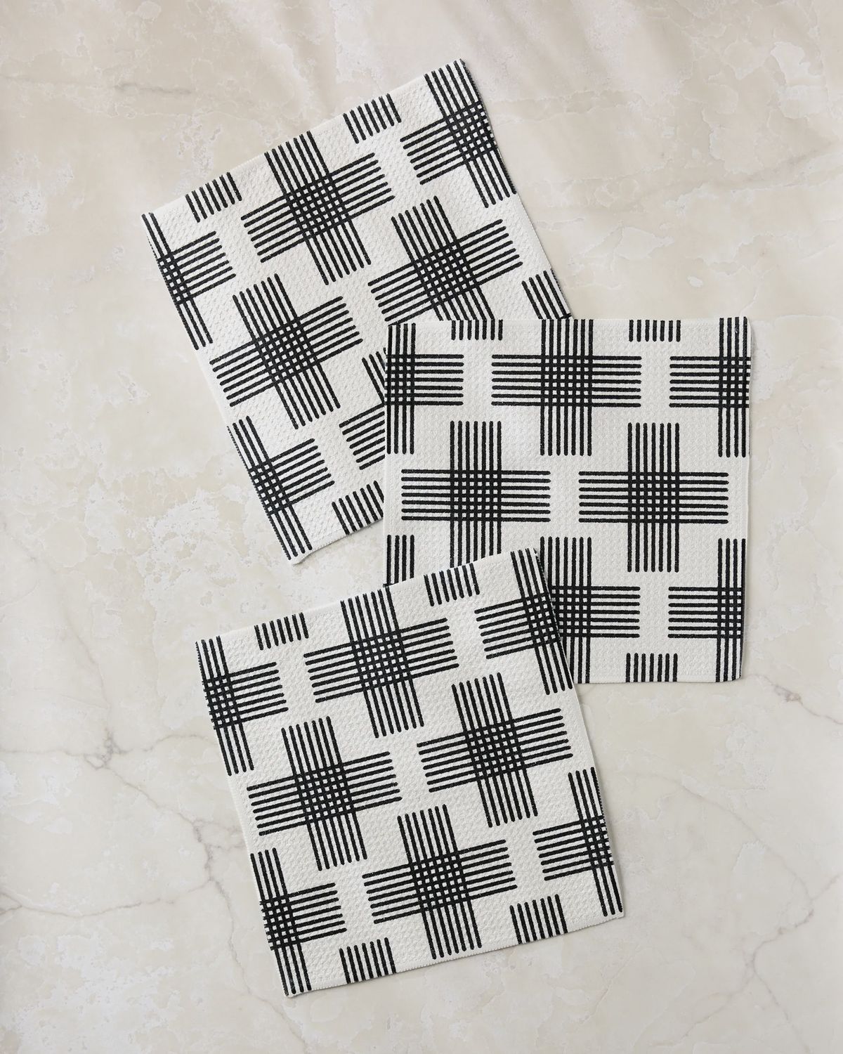3pk Dishcloth-cross hatch