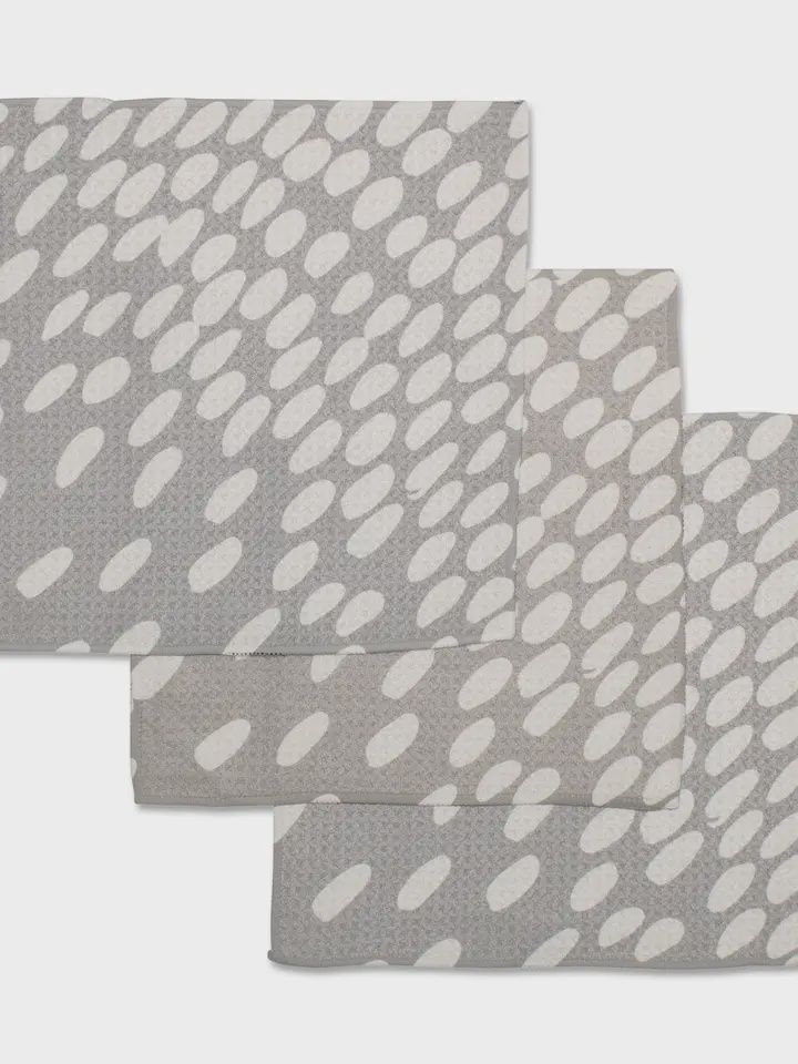 3pk Dishcloth-spotted grey