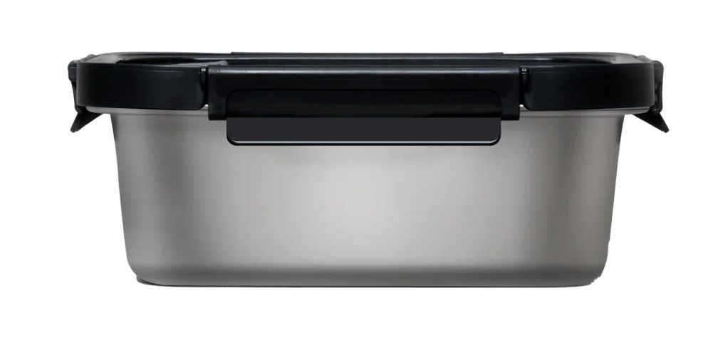 Stainless Steel Container with Glass with Vent- Rectangle