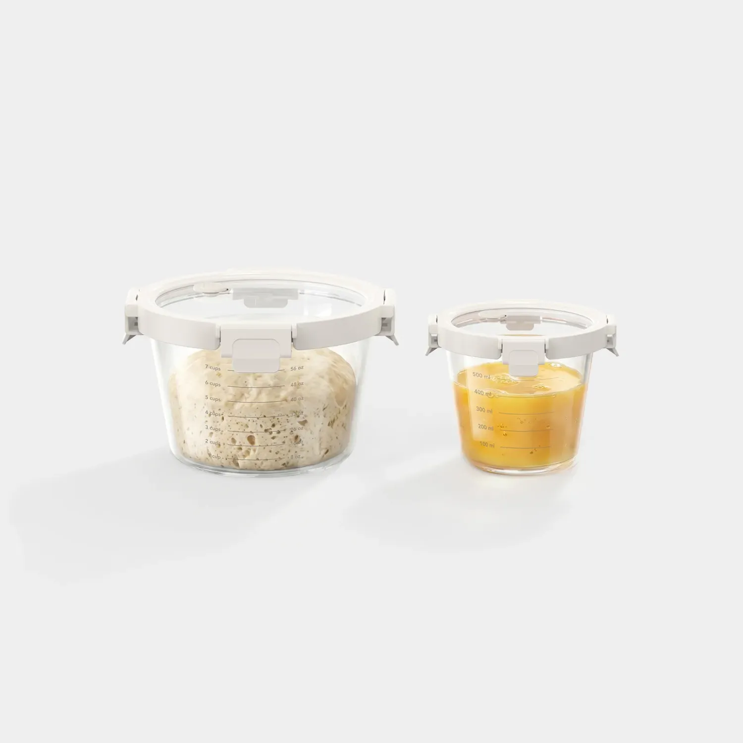 Glass Measuring Storage with Glass Lid - 4 pc Set