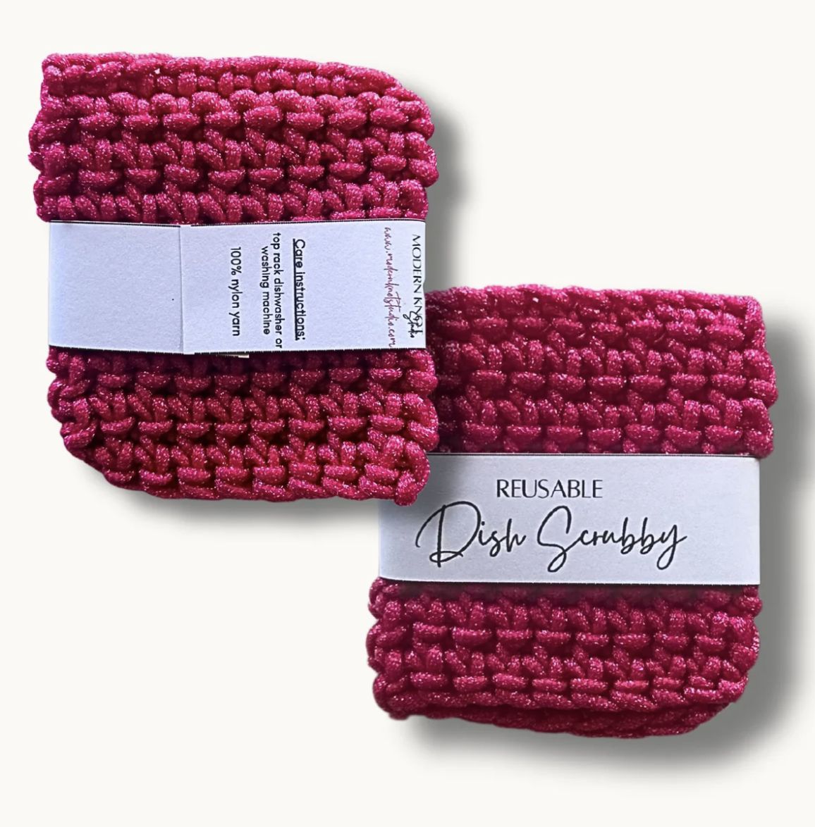 Pink Square Dish Scrubby