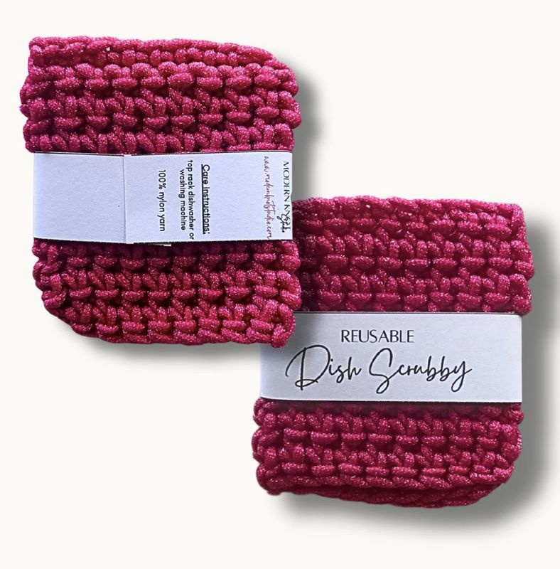 Pink Square Dish Scrubby