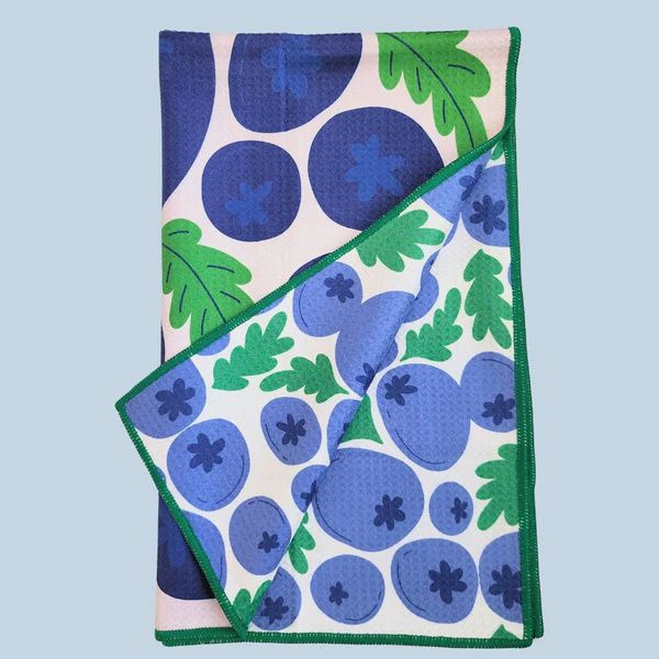Dual Sided Tea Towel - Blueberries