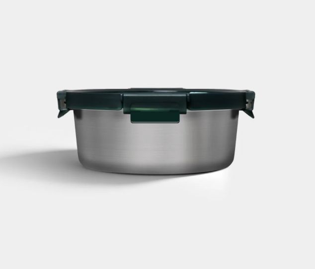 Stainless Steel Container (Round) Green or Black Lid 24oz