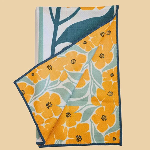 Dual Sided Tea Towel - Orange
