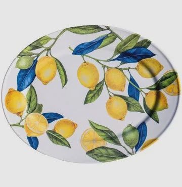 Lemon Orchard Oval Platter 16.9"x 13"